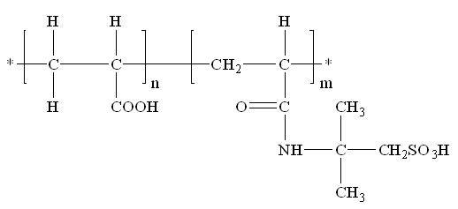 丙烯酸-2-丙烯酰胺-2-甲基丙磺酸共聚物 AA-AMPS的化学结构式
