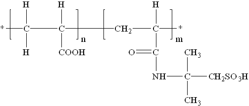 丙烯酸-2-丙烯酰胺-2-甲基丙磺酸共聚物 AA/AMPS结构式